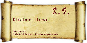 Kleiber Ilona névjegykártya